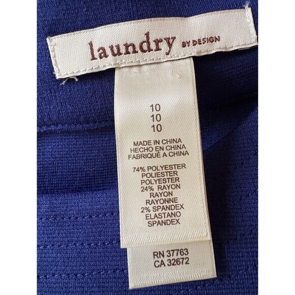 Laundry By Design womens Midnight Blue Knit Knee Length Sheath Dress size 10 - Picture 3 of 4